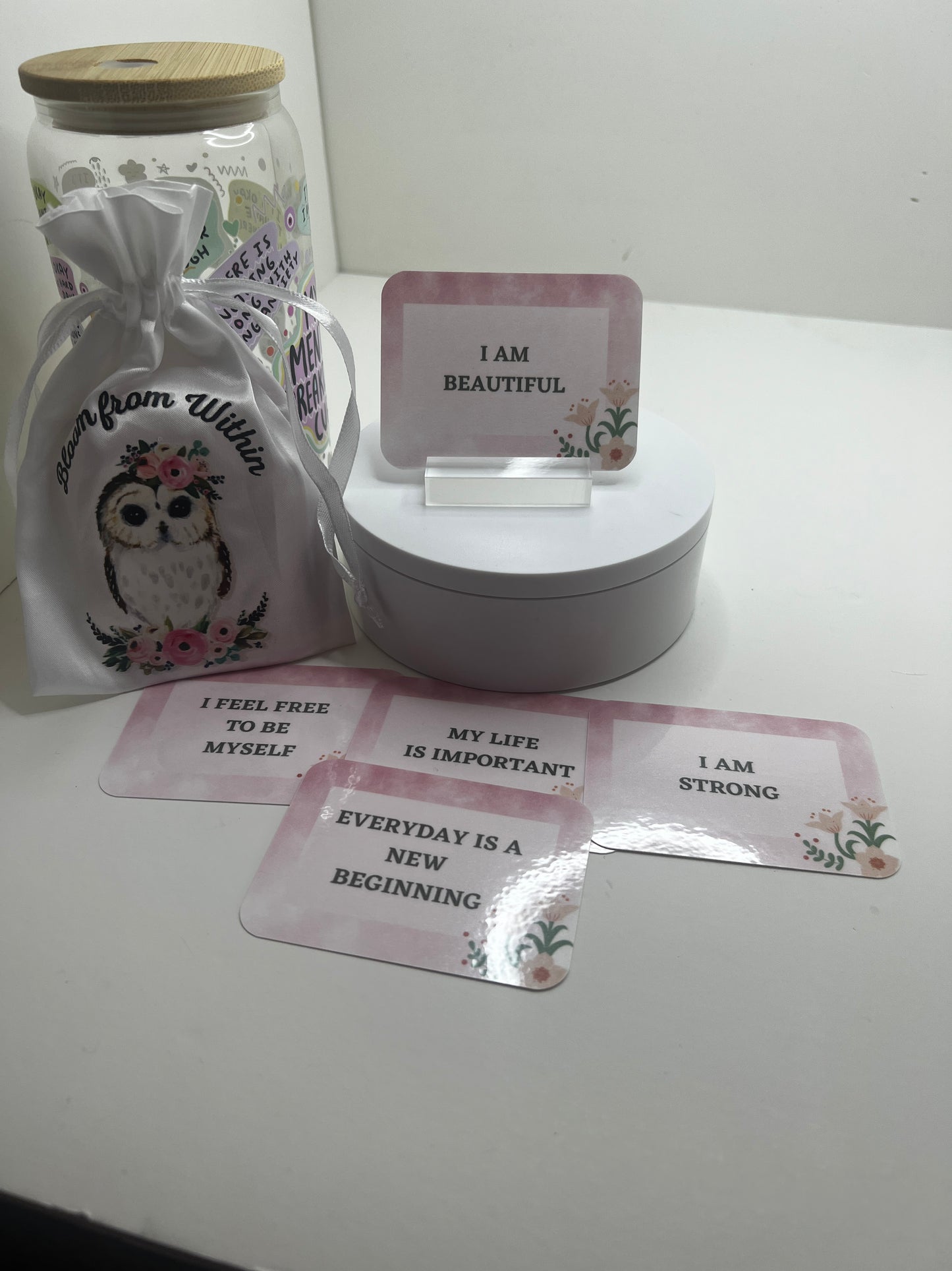 Affirmation Cards with Card Holder.